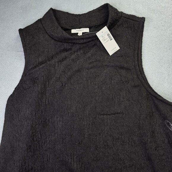 Maurices Shirt Womens 2XL Black Sleeveless Mock Neck Textured Burnout Knit Top - Picture 2 of 10